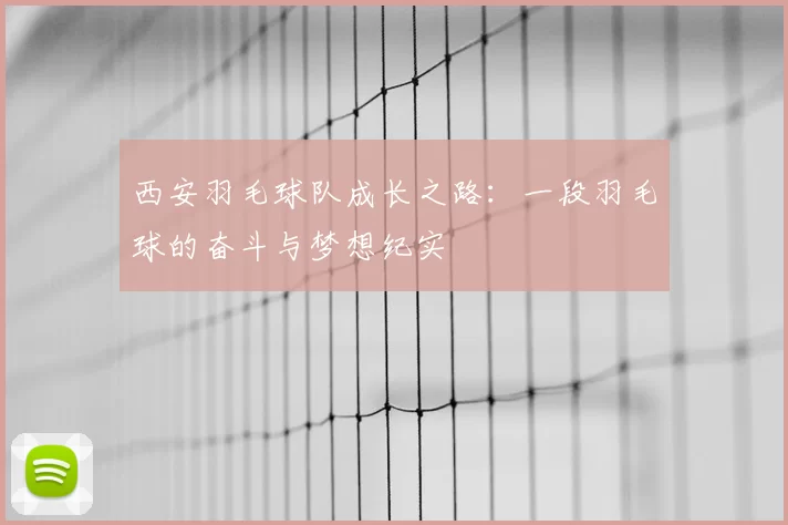 西安羽毛球队成长之路：一段羽毛球的奋斗与梦想纪实